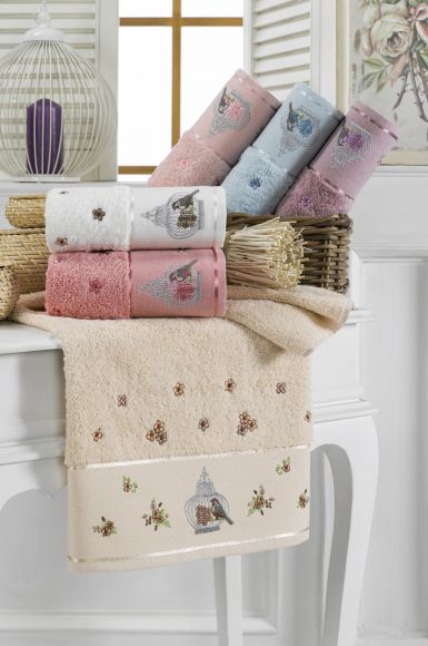 New Saten Bordürlü Nakışlı